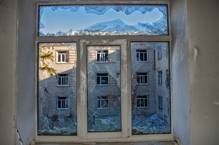 neighborhood of hospital in Semenivka, Slavyansk, Ukraine in 2016のeditorial素材