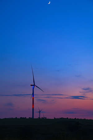 wind generators in evening timeの写真素材
