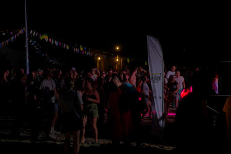 Sloviansk, Ukraine - June 26 2021: Celebration youth day on Veysove lakeのeditorial素材