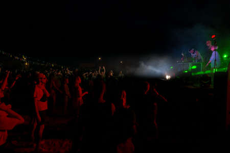 Sloviansk, Ukraine - June 26 2021: Celebration youth day on Veysove lakeのeditorial素材