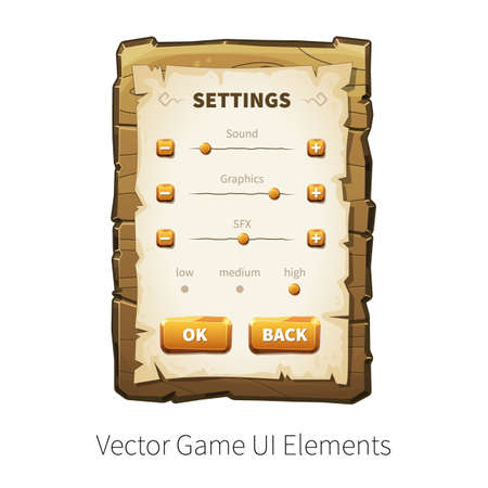 Vector of Game settings screen. Options - ID:1-59034299 - Royalty Free ...