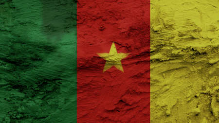 Cameroon Flag painting textureの写真素材