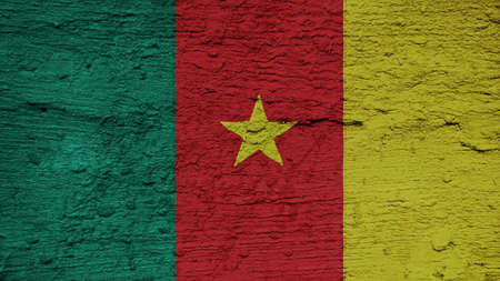 Cameroon Flag on the wall textureの写真素材
