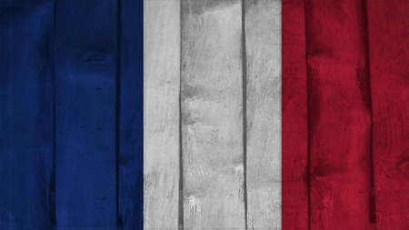 France Flag on the wood textureの写真素材