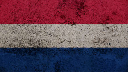 Netherlands Flag on the old wall textureの写真素材