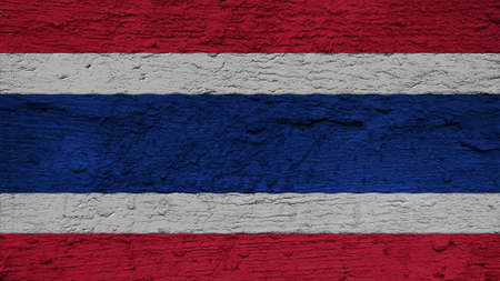 Thailand Flag on the wall textureの写真素材