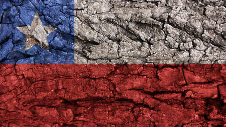 Chile Flag rough textureの写真素材