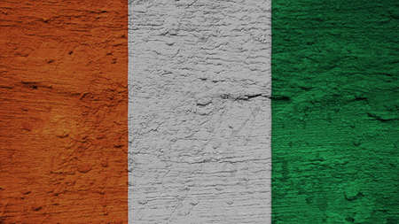 Cote d'Ivoire Flag painting textureの写真素材