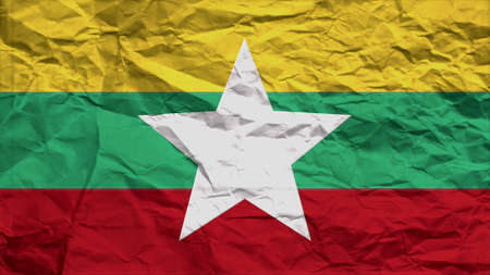 myanmar flag paper texture with seamの写真素材