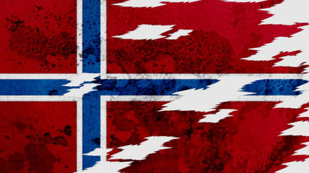 norway flag lacerate old texture with seamの写真素材