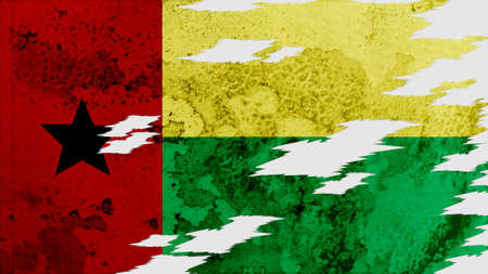 guinea bissau Flag lacerate textureの写真素材