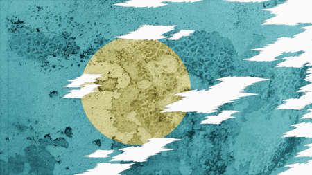 palau flag lacerate old texture with seamの写真素材
