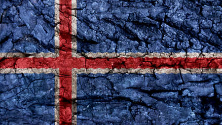 iceland Flag rough textureの写真素材