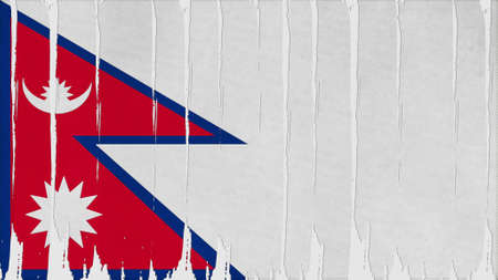 nepal Flag vertical paint texture big size.の写真素材