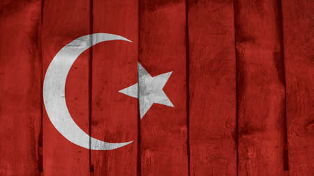 turkey Flag on the wood texture