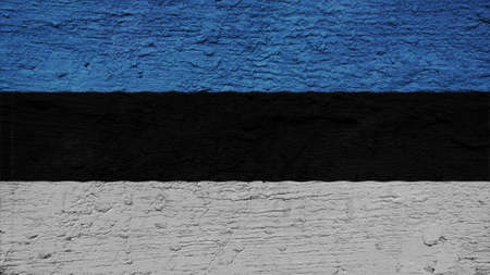 estonia Flag on the wall textureの写真素材
