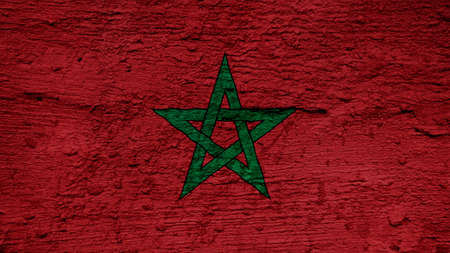 morocco Flag on the wall texture