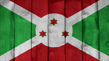 burundi Flag on the wood textureの写真素材