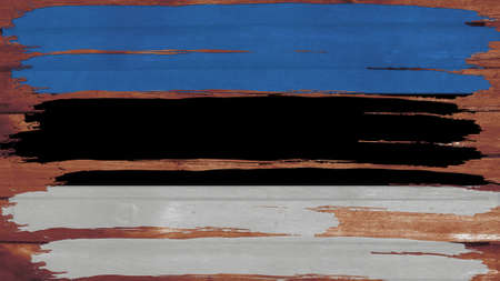 estonia Flag tinted horizontal on the wood textureの写真素材