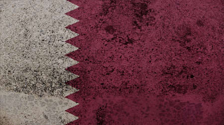 qatar Flag on the old wall texture