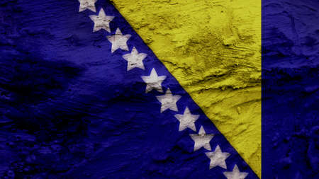 bosnia and herzegovina Flag painting textureの写真素材