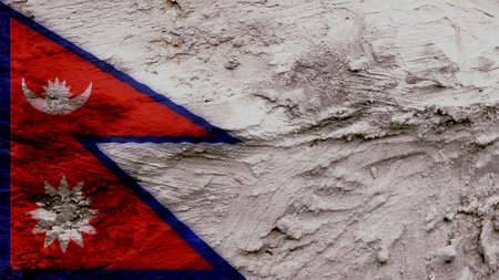 nepal Flag painting textureの写真素材