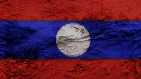 laos Flag painting textureの写真素材