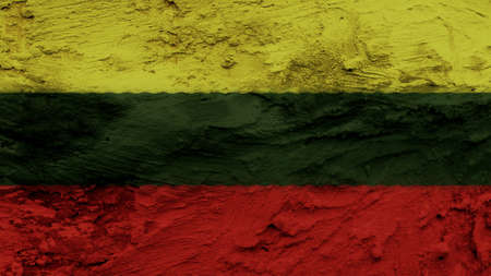 lithuania Flag painting textureの写真素材