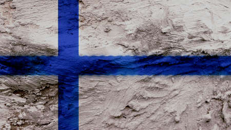 finland Flag painting textureの写真素材