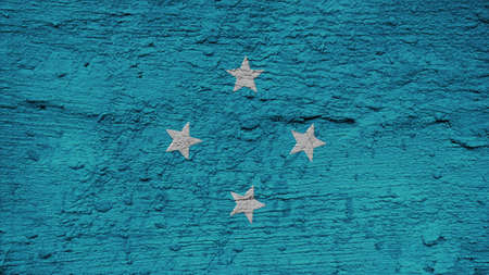 micronesia Flag on the wall texture