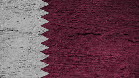 qatar Flag on the wall textureの写真素材