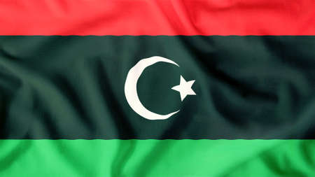 libya flag waving colorfulの写真素材