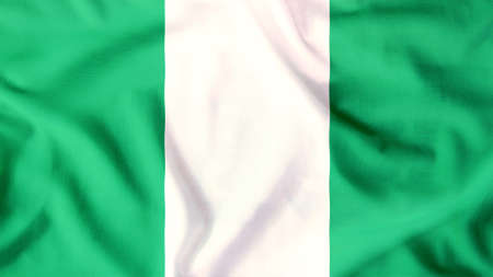 nigeria flag waving colorfulの写真素材