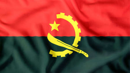 Angola flag waving colorfulの写真素材