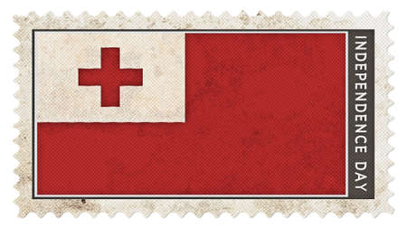 tonga flag on stamp independence day big sizeの写真素材