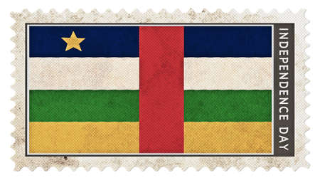 central african republic flag on stamp independence day big sizeの写真素材