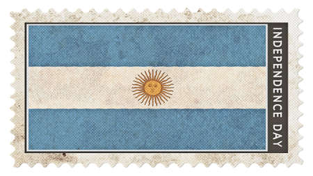 argentina flag on stamp independence day big sizeの写真素材