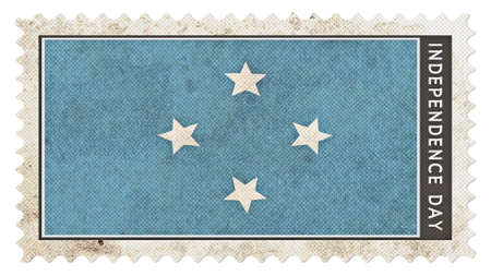 micronesia flag on stamp independence day big sizeの写真素材
