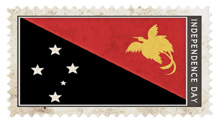 Papua New Guinea flag on stamp independence day big sizeの写真素材