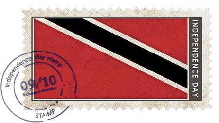 trinidad & tobago  flag on stamp independence day with date pumpの写真素材