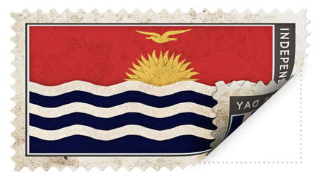 Kiribati flag on stamp independence day be ajarの写真素材