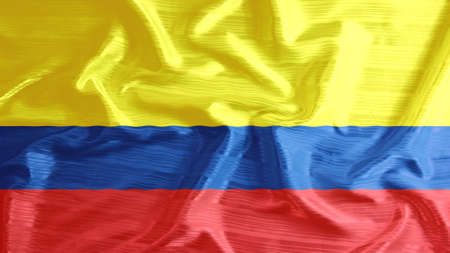 colombia flag closeup of ruffled の写真素材