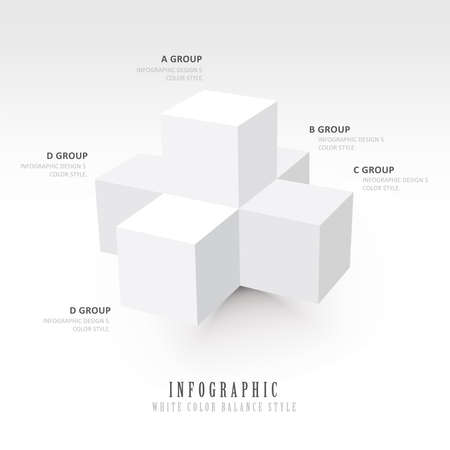  infographic white color balance styleのイラスト素材