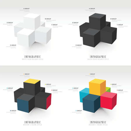 Vector template for infographic 4 stylesのイラスト素材