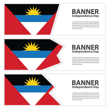 antigua and barbuda  Flag banners collection independence dayのイラスト素材