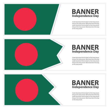 bangladesh  Flag banners collection independence dayのイラスト素材