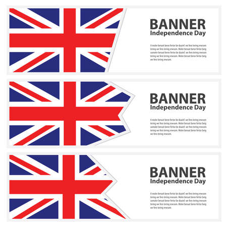 united kingdom Flag banners collection independence dayのイラスト素材