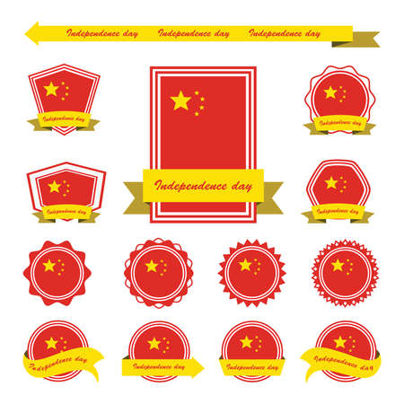 china independence day flags infographic designのイラスト素材