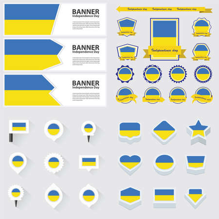 ukraine independence day, infographic, and label Set.のイラスト素材