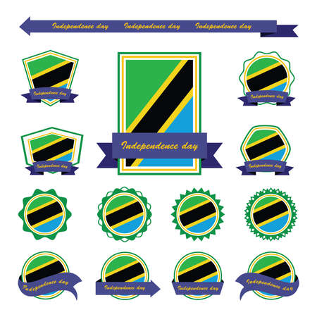 tanzania independence day flags infographic designのイラスト素材